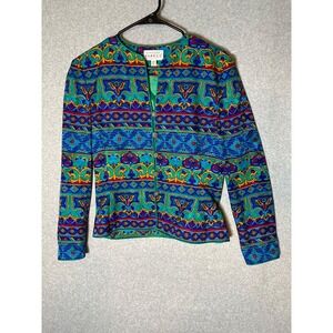 Adrianna‎ Papell Top Silk Button Up Womens Size 6 Lightweight Floral